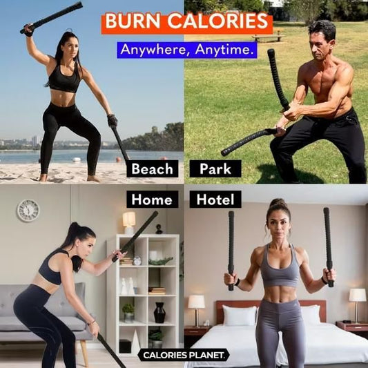 2PCS Portable Wireless Battle Rope – Ropeless Strength & Cardio Training Set