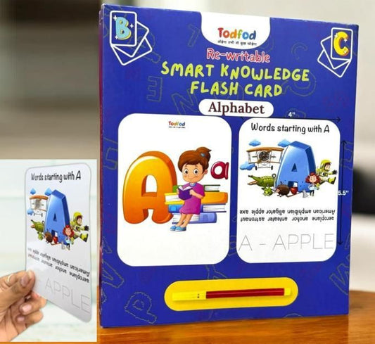 Todfod™ Re-Writable Smart Knowledge Flash Cards for Kids (A–Z Learning & Tracing Set)