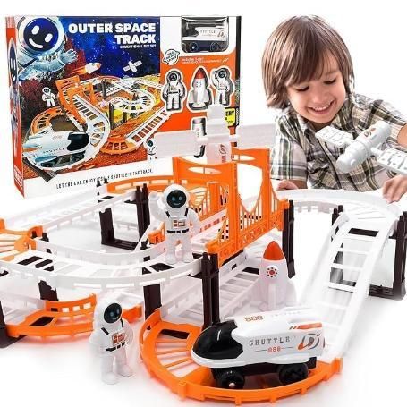 Galaxy Explorer Astronaut Spaceship Track Set™ – Flexible Outer Space Racing Adventure for Kids