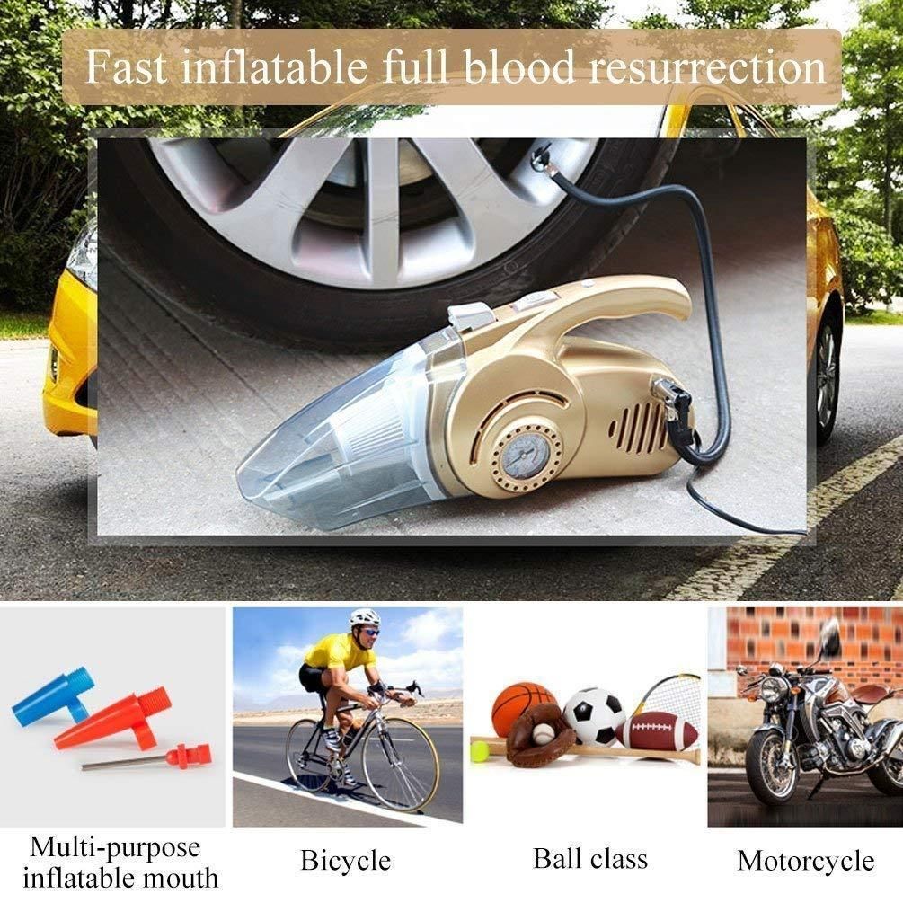2-in-1 High Power Car Vacuum Cleaner with Built-in Tyre Inflator – Portable Handheld Air Pump & Dust Cleaner