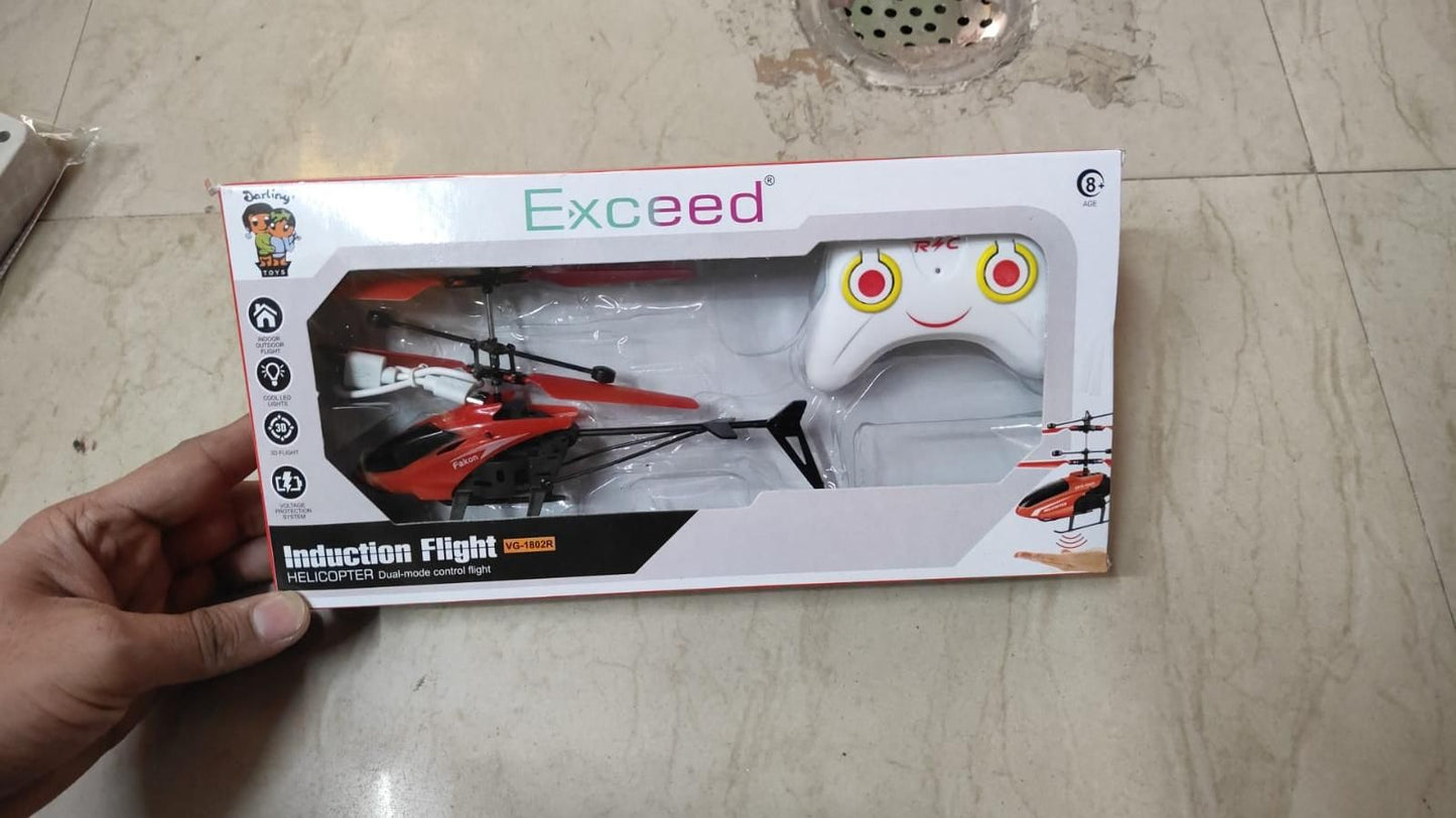 2-in-1 Smart Induction Remote Control Helicopter – Indoor & Outdoor Flying Toy (Assorted Colors)
