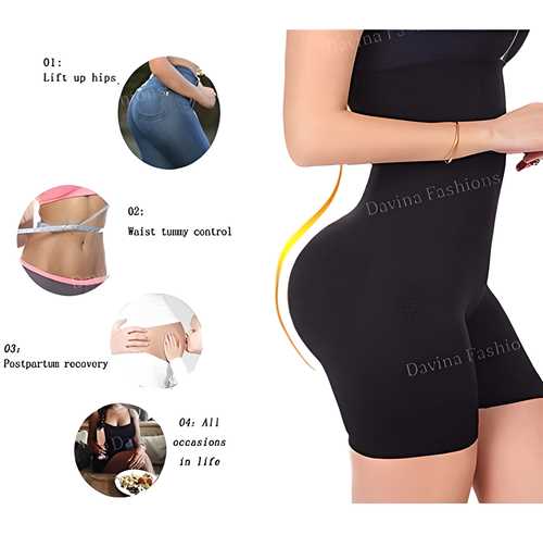 Davina High-Waist Tummy Control Shapewear – Anti-Rolling Slimming Panties for Women
