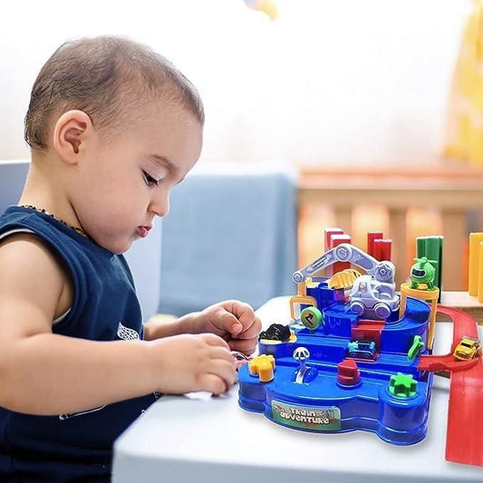 Race Track Parking Crane Adventure Playset – 2-in-1 Educational Garage Toy with Airplane & Truck for Kids (3+ Years)