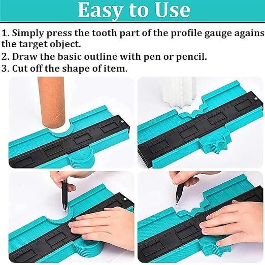 10-Inch Metal Outline Contour Gauge – Precision Angle & Profile Measuring Tool for Corners, Tiles & Woodworking