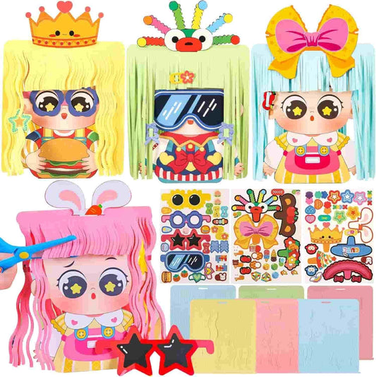 Hairstyle Design DIY Paper Craft Kit – Creative Hair Styling Art & Craft Set for Kids (Boys & Girls)